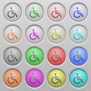 Set of disability plastic sunk spherical buttons. - Disability plastic sunk buttons