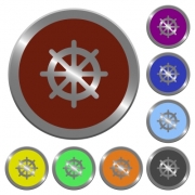 Set of color glossy coin-like steering wheel buttons. - Color steering wheel buttons - Large thumbnail