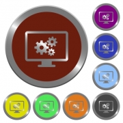 Set of color glossy coin-like screen settings buttons. - Color screen settings buttons - Large thumbnail