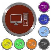 Set of color glossy coin-like desktop computer buttons. - Color desktop computer buttons