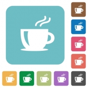 Flat cappuccino icons on rounded square color backgrounds. - Flat cappuccino icons - Large thumbnail