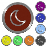 Set of color glossy coin-like moon shape buttons - Color moon shape buttons - Large thumbnail