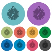 Compass flat icons on color round background. - Compass color flat icons