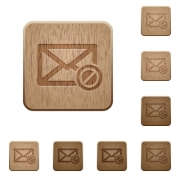 Blocked mail on rounded square carved wooden button styles