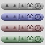 Integrated circuit icons on rounded horizontal menu bars in different colors and button styles - Integrated circuit icons on menu bars - Large thumbnail