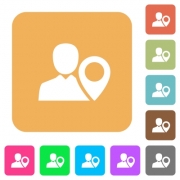 User location flat icons on rounded square vivid color backgrounds. - User location rounded square flat icons - Large thumbnail