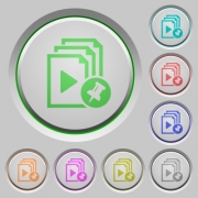 Pin playlist color icons on sunk push buttons