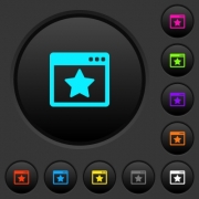 Favorite application dark push buttons with vivid color icons on dark grey background - Favorite application dark push buttons with color icons