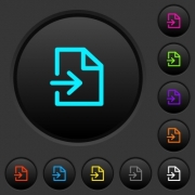 Import dark push buttons with vivid color icons on dark grey background