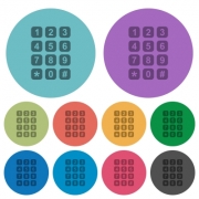 Numeric keypad darker flat icons on color round background - Numeric keypad color darker flat icons