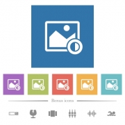 Adjust image contrast flat white icons in square backgrounds. 6 bonus icons included. - Adjust image contrast flat white icons in square backgrounds