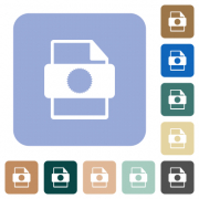 Certificate file white flat icons on color rounded square backgrounds - Certificate file rounded square flat icons - Large thumbnail