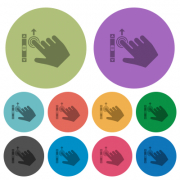 Right handed scroll up gesture darker flat icons on color round background