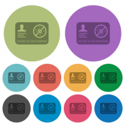 Covid 19 vaccinated darker flat icons on color round background - Covid 19 vaccinated color darker flat icons