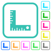 measurement tool solid vivid colored flat icons in curved borders on white background - measurement tool solid vivid colored flat icons