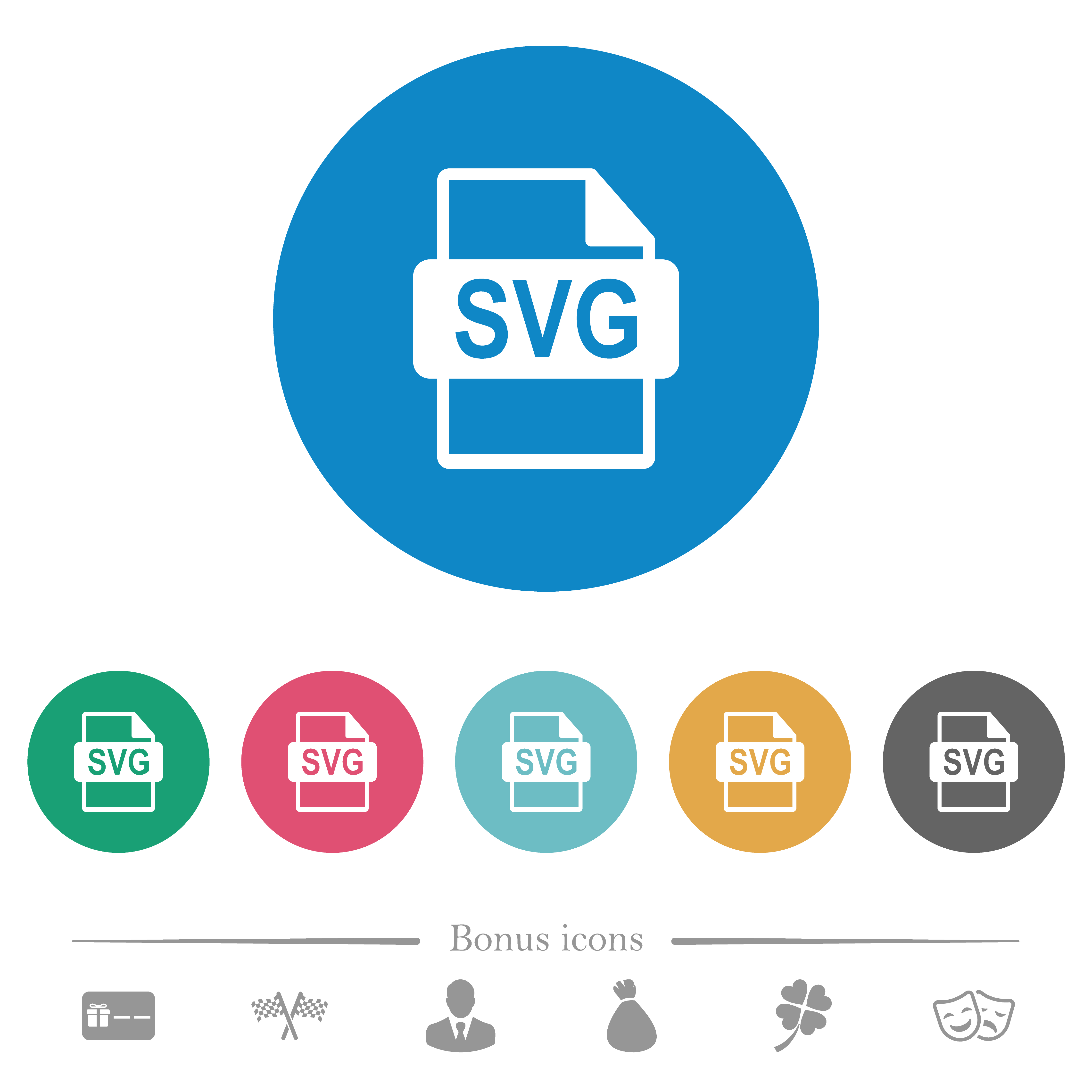 Svg File Format Flat Round Icons Free Stock Vector Flarestock