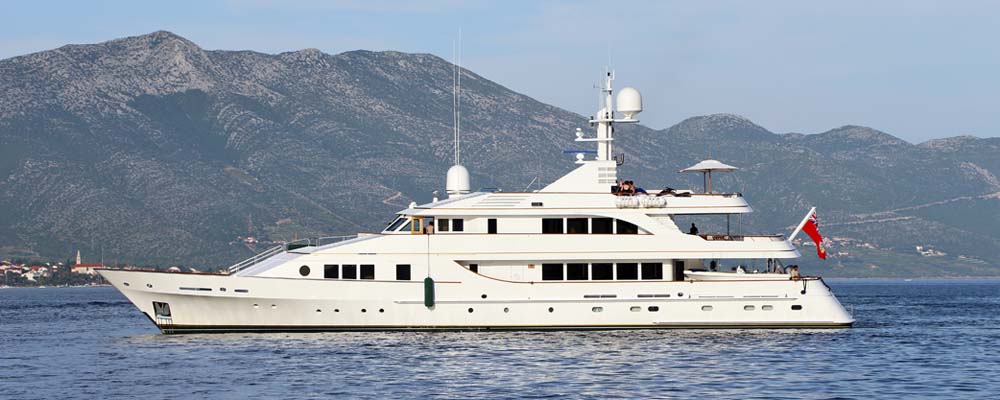 White luxury private yacht on the Mediterrain sea