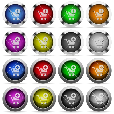 Add to cart button set - Set of Add to cart glossy web buttons. Arranged layer structure.