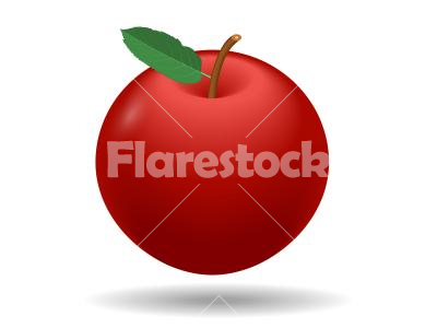 Apple - Vector graphic of a single, red apple