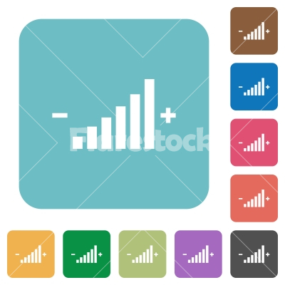 Control element flat icons - Control element flat icons on color rounded square backgrounds