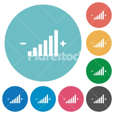 Control element flat round icons - Control element flat white icons on round color background.