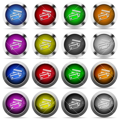 Credit card button set - Set of Credit card glossy web buttons. Arranged layer structure.