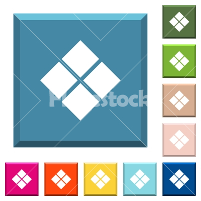 Diagonal tile pattern white icons on edged square buttons - Diagonal tile pattern white icons on edged square buttons in various trendy colors