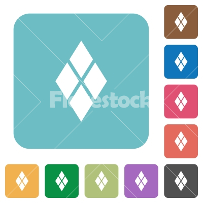 Diamond tile pattern rounded square flat icons - Diamond tile pattern white flat icons on color rounded square backgrounds