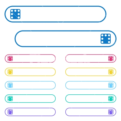 Domino seven icons in rounded color menu buttons - Domino seven icons in rounded color menu buttons. Left and right side icon variations.