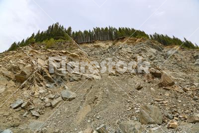 Erosion - Falling stones on the hillside