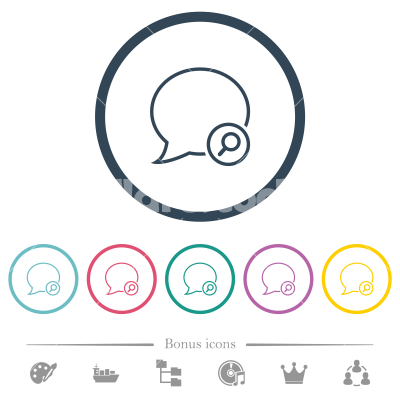 Find message outline flat color icons in round outlines - Find message outline flat color icons in round outlines. 6 bonus icons included.