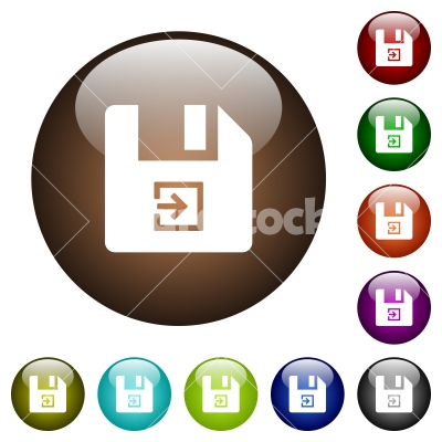 Import file color glass buttons - Import file white icons on round color glass buttons