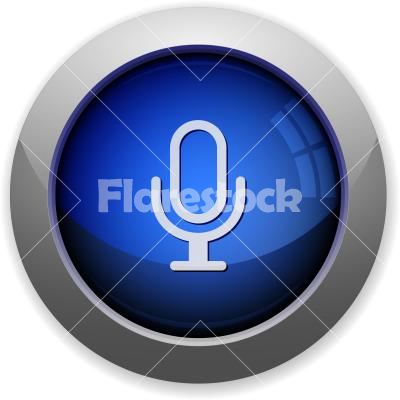 Microphone button - Blue glossy microphone web button