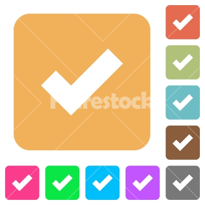 Ok rounded square flat icons - Ok flat icons on rounded square vivid color backgrounds.