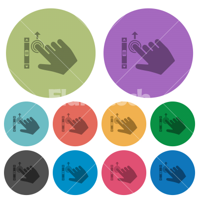 Right handed scroll up gesture color darker flat icons - Right handed scroll up gesture darker flat icons on color round background