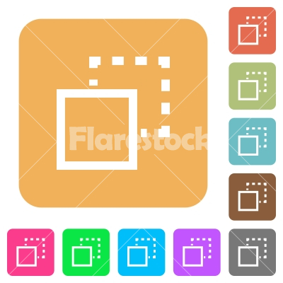 Send element to back rounded square flat icons - Send element to back flat icons on rounded square vivid color backgrounds.