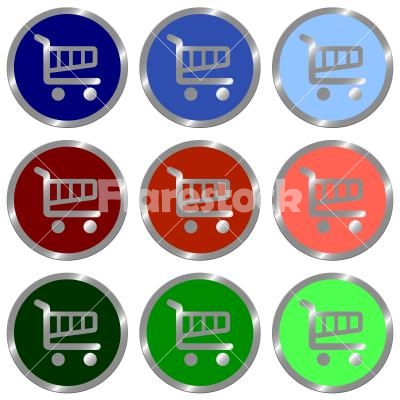 Set of cart icons - Set of glossy round flat cart icon in 9 colors.
Well organized layer structure and color swatches.