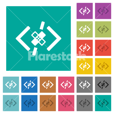 Software patch square flat multi colored icons - Software patch multi colored flat icons on plain square backgrounds. Included white and darker icon variations for hover or active effects.