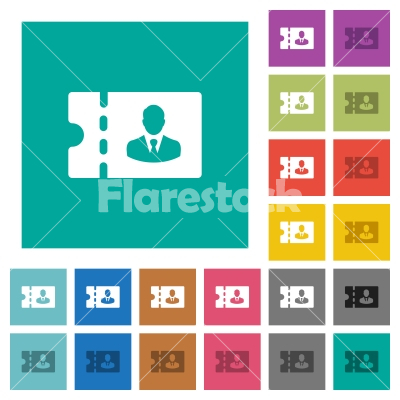 Suits shop discount coupon square flat multi colored icons - Suits shop discount coupon multi colored flat icons on plain square backgrounds. Included white and darker icon variations for hover or active effects.