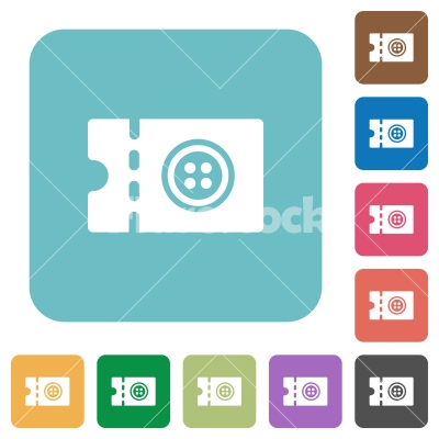 Tailor shop discount coupon rounded square flat icons - Tailor shop discount coupon white flat icons on color rounded square backgrounds - Free stock vector