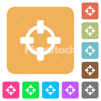 Target rounded square flat icons - Target flat icons on rounded square vivid color backgrounds.