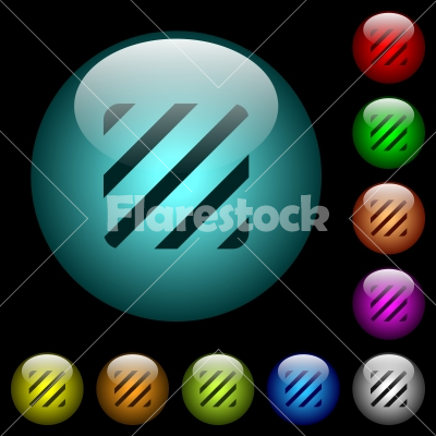 Texture icons in color illuminated glass buttons - Texture icons in color illuminated spherical glass buttons on black background. Can be used to black or dark templates