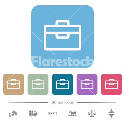 Toolbox flat icons on color rounded square backgrounds - Toolbox white flat icons on color rounded square backgrounds. 6 bonus icons included