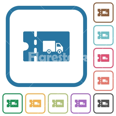 Transport discount coupon simple icons - Transport discount coupon simple icons in color rounded square frames on white background