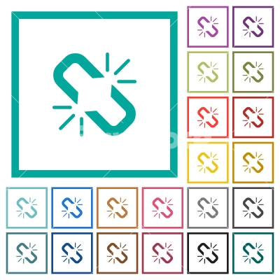 Unlink flat color icons with quadrant frames - Unlink flat color icons with quadrant frames on white background