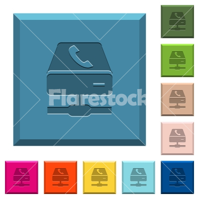 VoIP services engraved icons on edged square buttons - VoIP services engraved icons on edged square buttons in various trendy colors