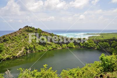 Volcanic lake - Volcanic lake on the seaside