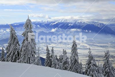 Winter paradise - King's Stone in the Southern Carpathians, Romania. Ski and hiking paradise